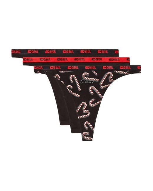 DIESEL Red Stars-Utlt Printed Thong (Set Of Three)