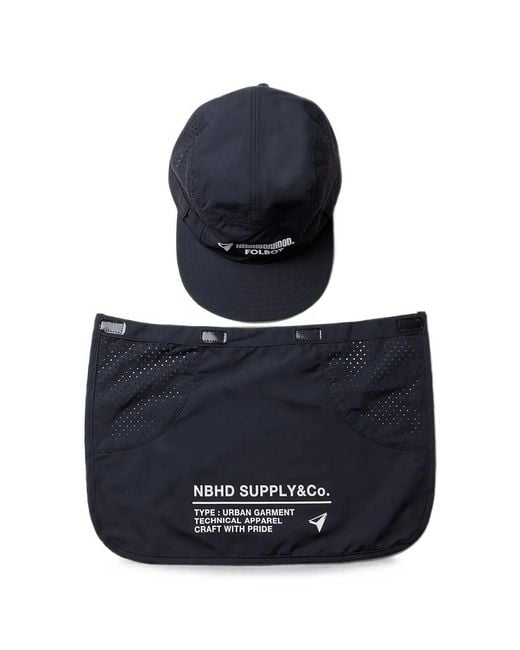 Neighborhood Blue Logo-Print Panelled Cap