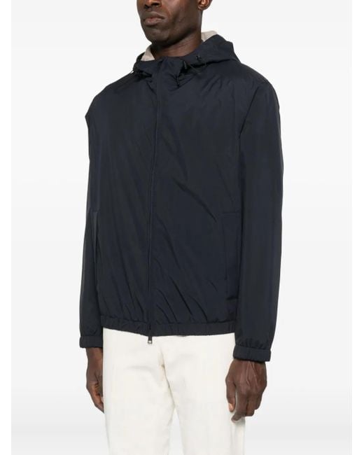 Lardini Black Drawstring Hooded Jacket for men