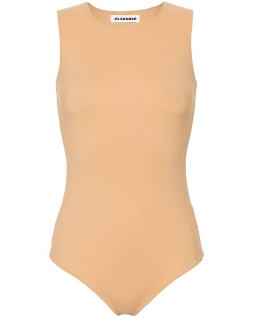Jil Sander White Round-neck Sleeveless Bodysuit