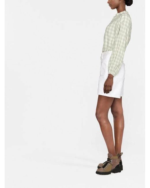 Woolrich White Checked Cotton Blouse