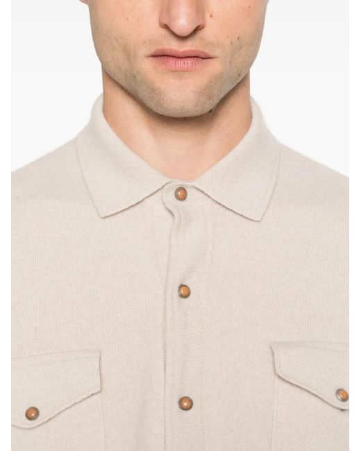 Eleventy Natural Button-Fastening Pocket Shirt for men