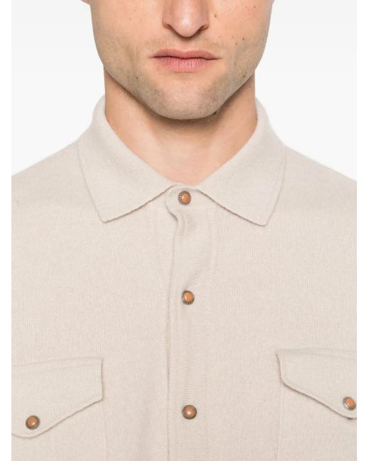 Eleventy Natural Button-Fastening Pocket Shirt for men