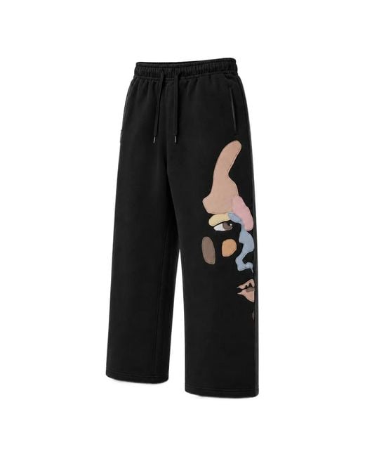 Kidsuper Black Side Eye Face Track Pants for men