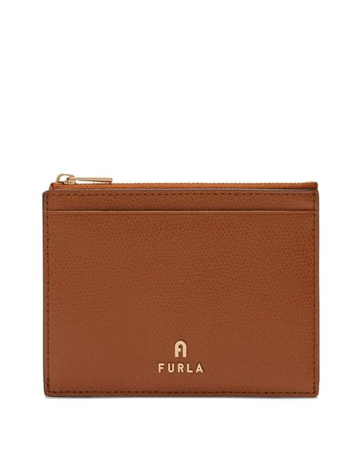 Furla Brown Camelia Card Case