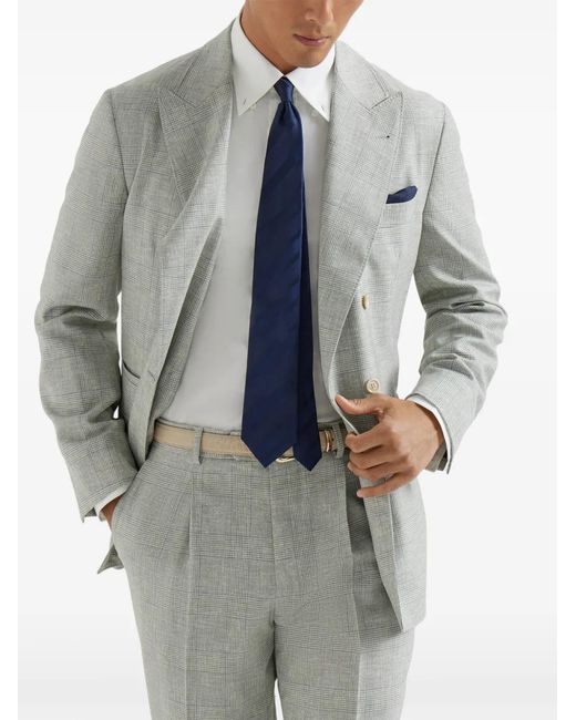Brunello Cucinelli Gray Uconstructed Blazer for men