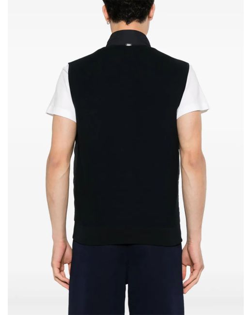 Herno Black Zipped Vest for men
