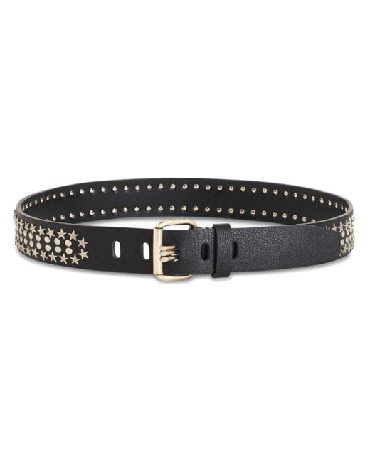 Etro Black Stud-embellished Leather Belt for men