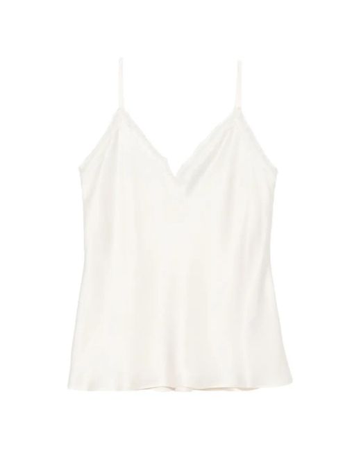 MAISON 123 White Mindy Lace V-Neck Top