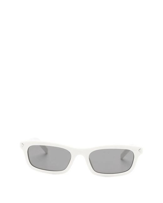 Prada White Rectangle-Frame Sunglasses