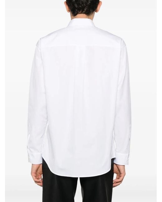 DSquared² White Logo Print Poplin Shirt for men