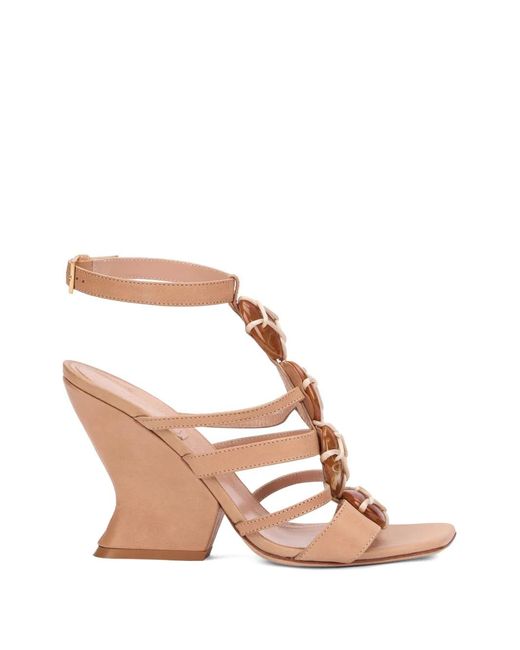 Alberta Ferretti Pink Sculptural-Heel Sandals