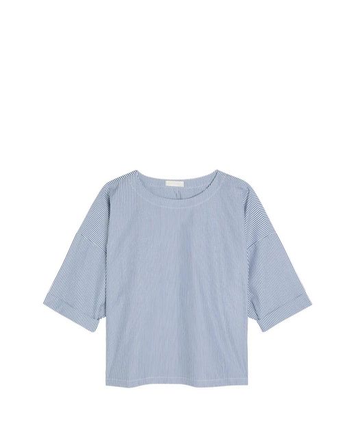 Suzie Kondi Blue Saria Striped Short-Sleeve Top