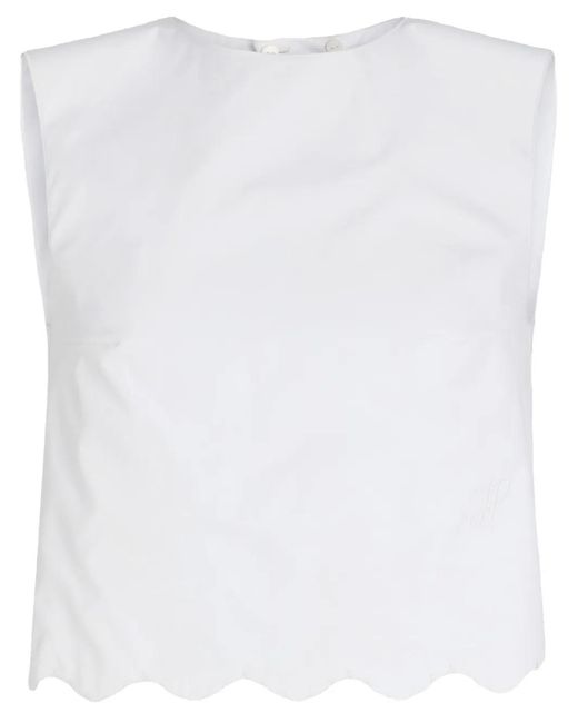 Patou White Poplin Crop Top