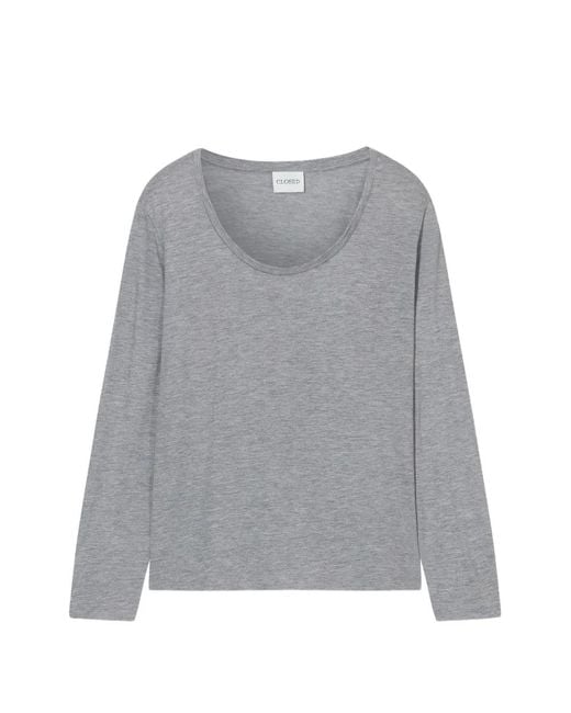 Closed Gray Long-Sleeve Top