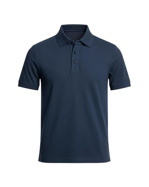 Michael Kors Blue Bubble-Knit Polo Shirt for men
