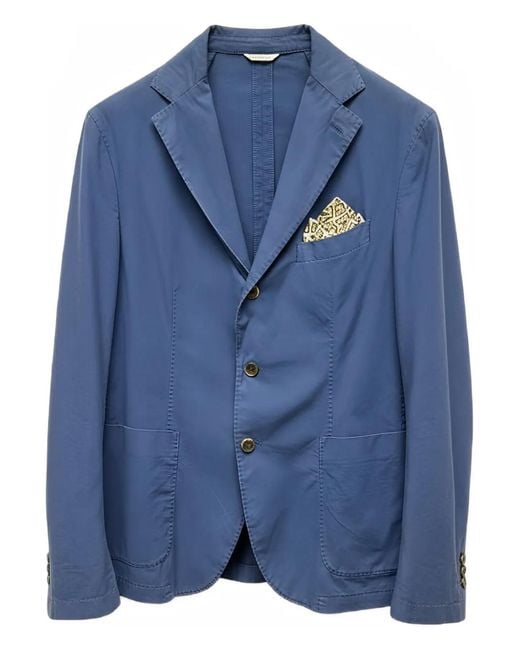 Manuel Ritz Blue Single-Breasted Blazer for men
