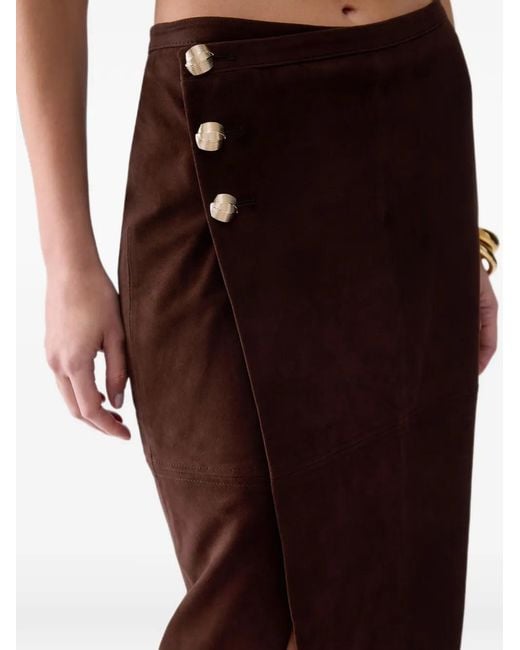 Liu Jo Brown Suede Midi Skirt