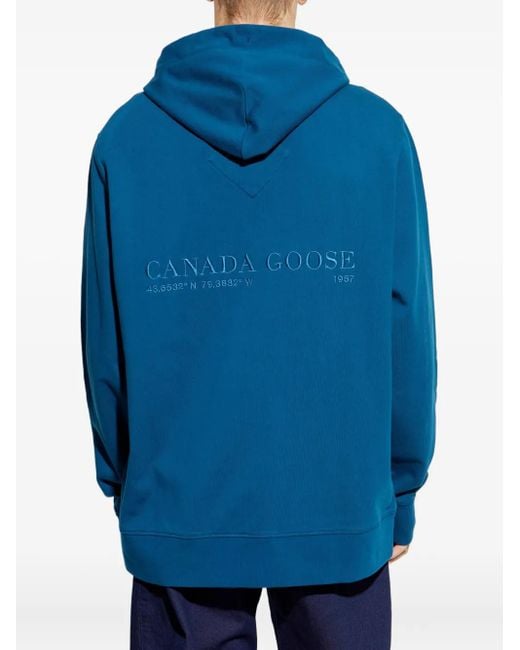 Canada Goose Blue Huron Embroidered-Logo Hoodie for men