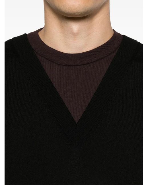 Pull À Design Superposé Jil Sander pour homme en coloris Black