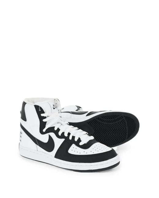 Nike White X Comme Des Garçons Terminator Lace-Up Leather Sneakers