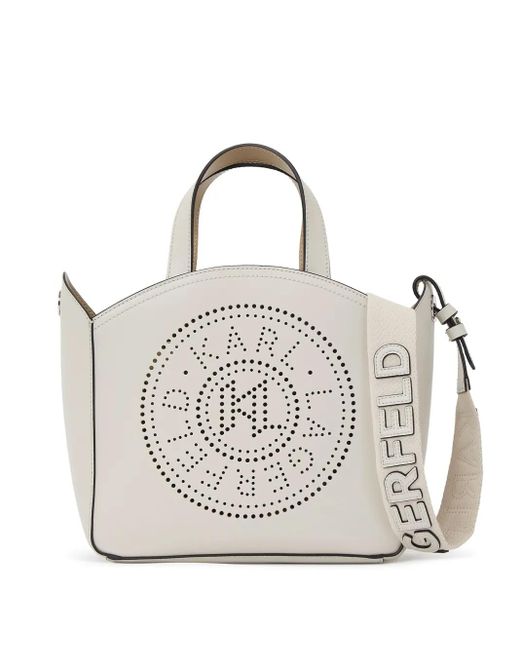 Karl Lagerfeld White Small K/Circle Bag