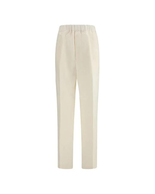 Laneus White Elasticated Trousers for men