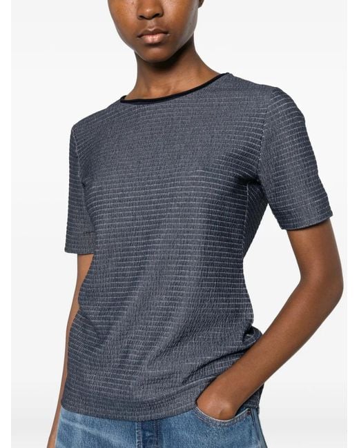 Emporio Armani Blue Textured T-Shirt