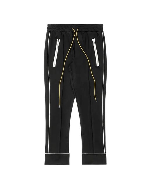 Rhude Black Contrasting Trim Track Trousers for men