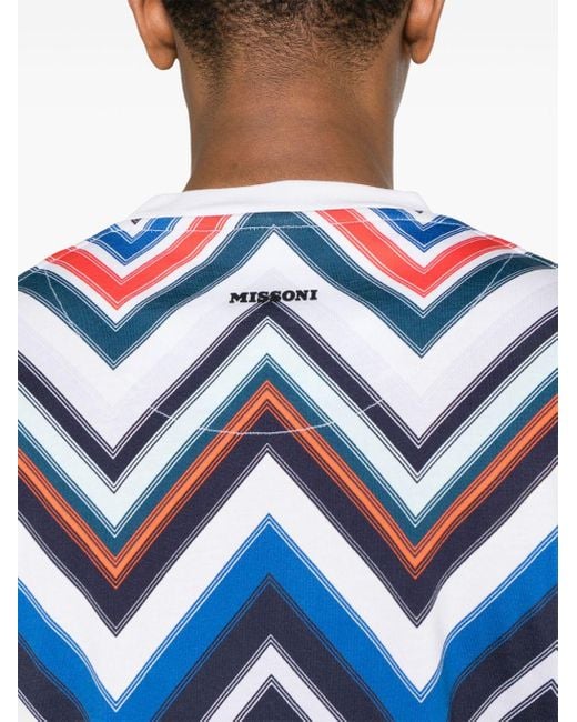 Camiseta con estampado en zigzag Missoni de hombre de color Blue