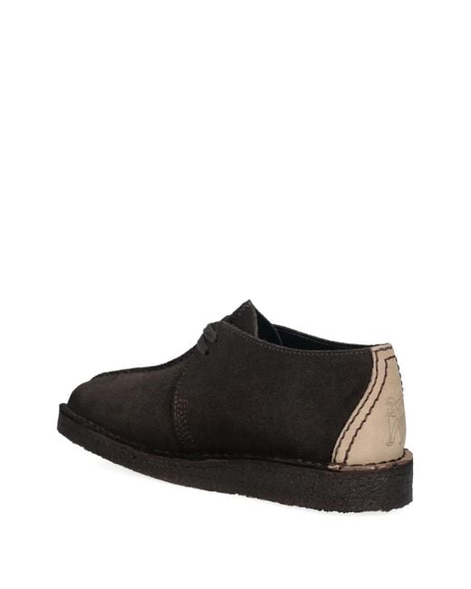 Clarks Black Desert Trek Logo-Detail Derby Shoes for men