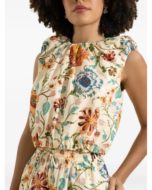 Ulla Johnson Metallic Gracie Floral-Print Top