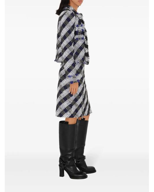 Burberry Gray Cropped Tweed Jacket