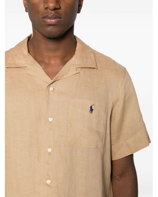 Polo Ralph Lauren Linnen Overhemd Met Print in het Natural voor heren