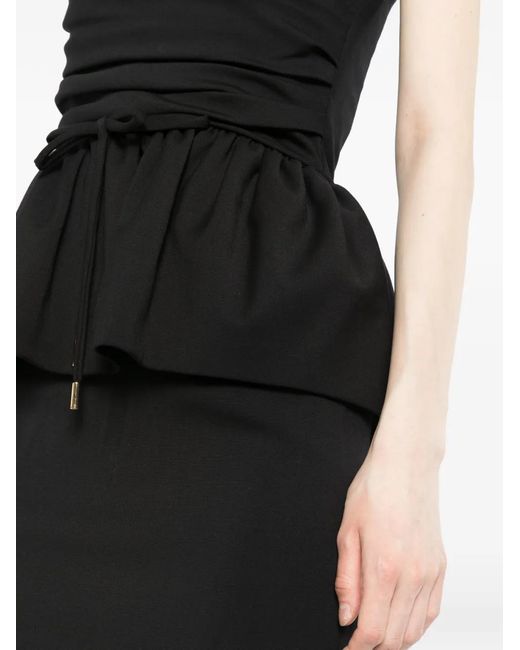 DSquared² Black Strapless Peplum-Waist Dress