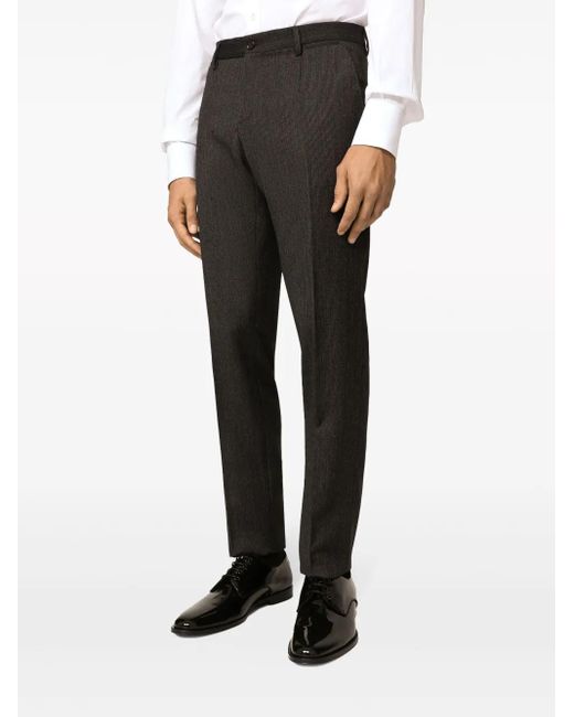 Dolce & Gabbana Black Peak-Lapels Straight-Leg Single-Breasted Suit for men