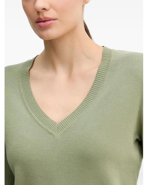 Benetton Green V-Neck Knitted Sweater