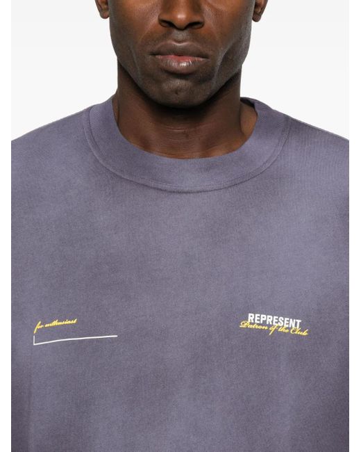 Represent Blue Logo-Print T-Shirt for men