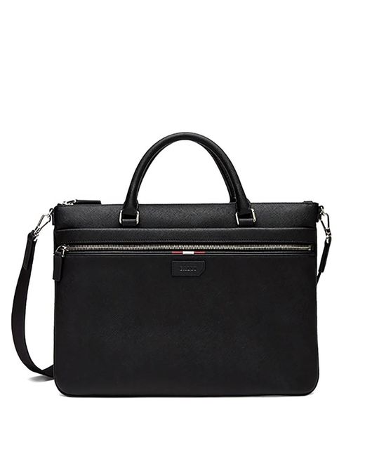Bally メンズ ブラック レザー ビジネスバッグ 【公式通販】