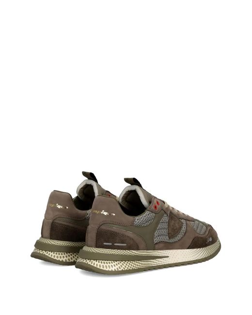 Philippe Model Brown Mesh-Panelled Running Sneakers for men