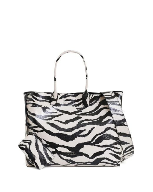Essentiel Antwerp Shopper Met Zebraprint in het White