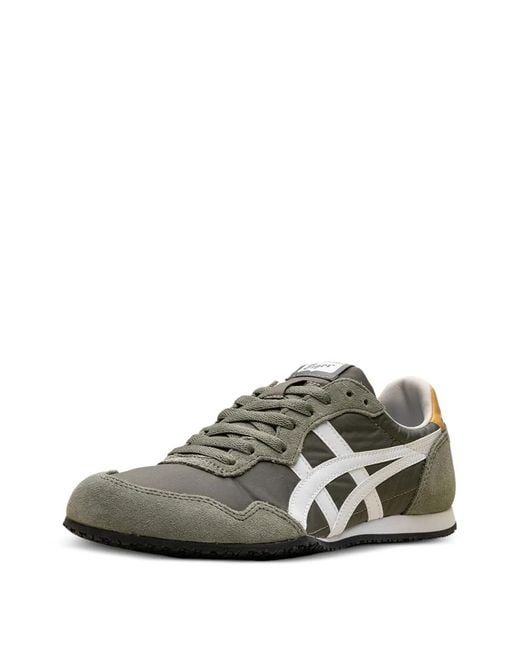 Onitsuka Tiger Green Serrano Suede-Panel Sneakers