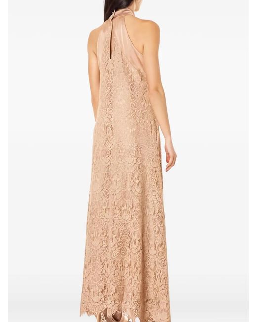 D.exterior Natural Lace-Overlay Gown