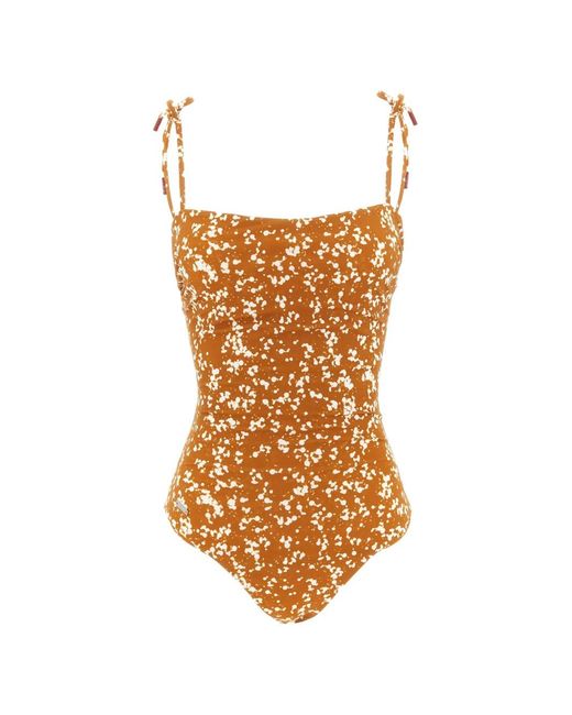 Kiton White Splatter-Print Tie-Fastening Swimsuit