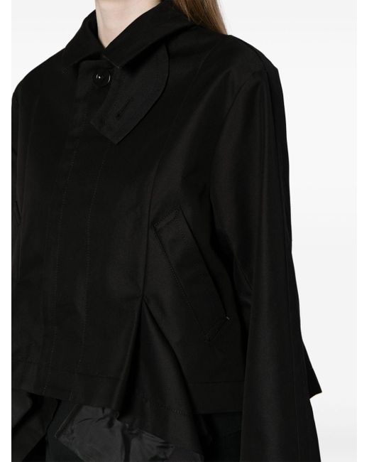 Sacai Black Single-breasted Handkerchief Jacket