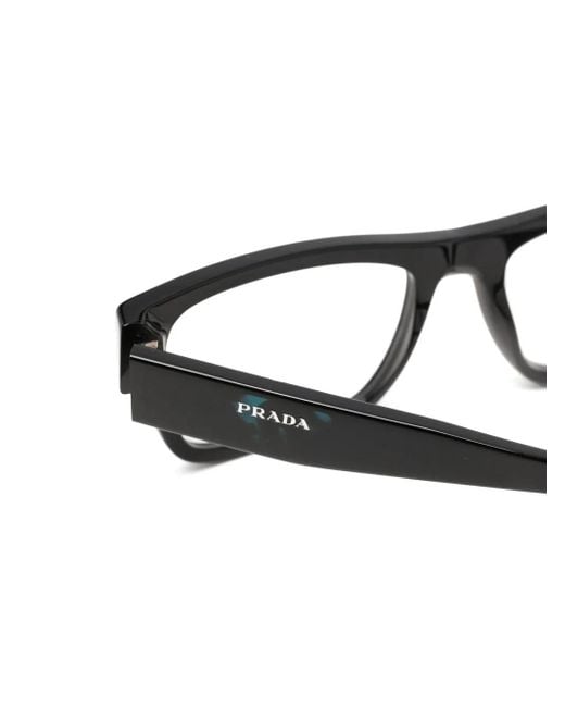Prada Brown Rectangle-Frame Glasses for men