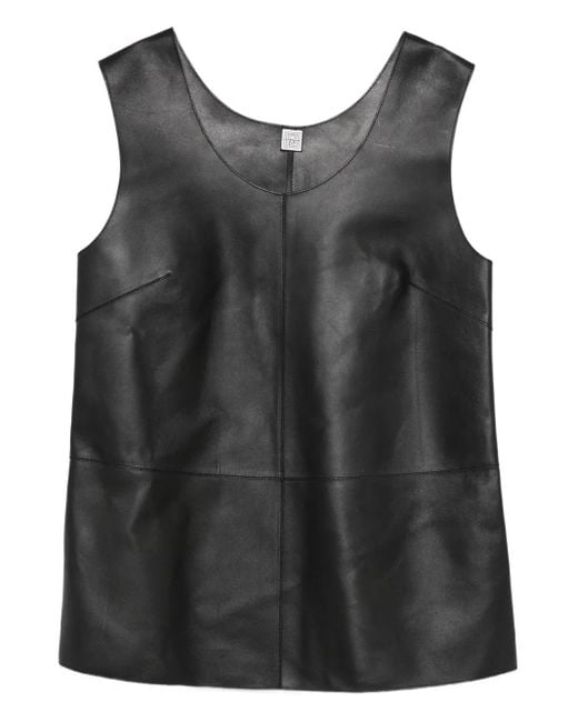 Totême Leren Top in het Black