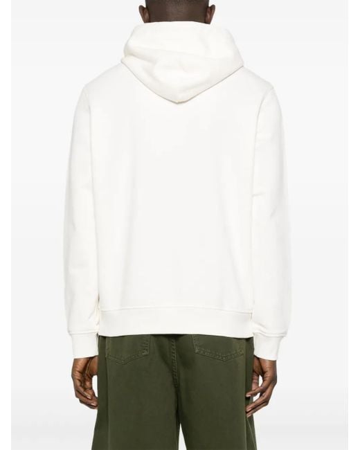 Karl Lagerfeld White Slogan-Embossed Hoodie for men