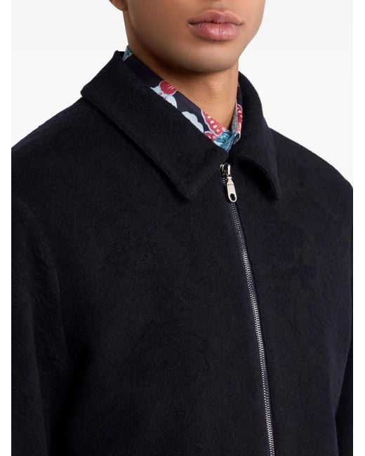 Etro Black Zipped Wool Jacket for men