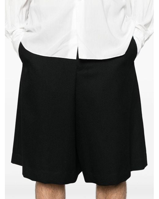 Comme des Garçons Black Wool Tailored Shorts for men